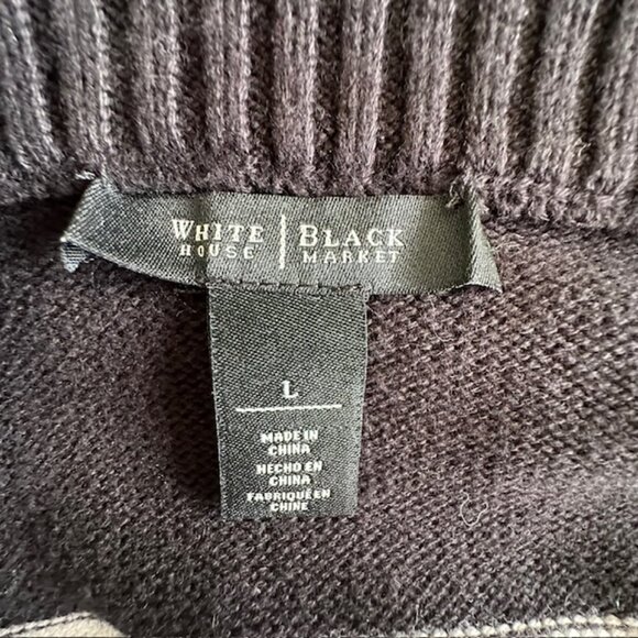 White House Black Market- Mini Poncho/Dolman Geometric Sweater Size Large - Picture 5 of 9